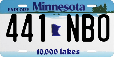 MN license plate 441NBO