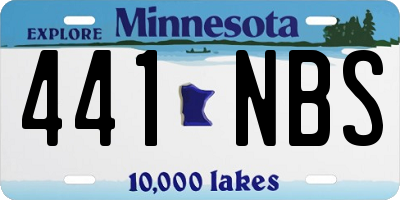 MN license plate 441NBS