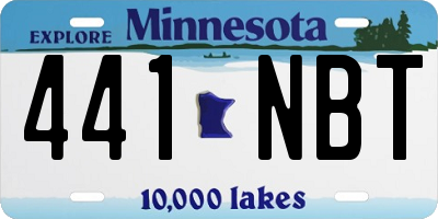 MN license plate 441NBT