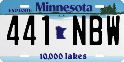 MN license plate 441NBW
