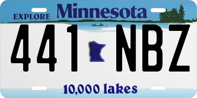 MN license plate 441NBZ