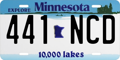 MN license plate 441NCD
