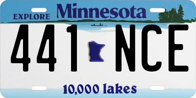 MN license plate 441NCE