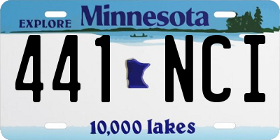 MN license plate 441NCI
