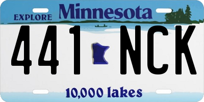 MN license plate 441NCK