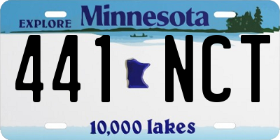 MN license plate 441NCT
