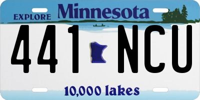 MN license plate 441NCU