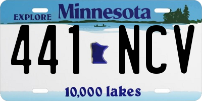 MN license plate 441NCV