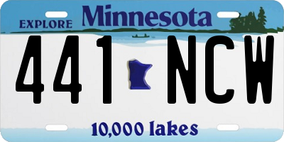 MN license plate 441NCW