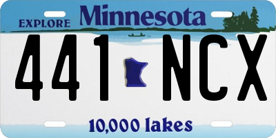 MN license plate 441NCX