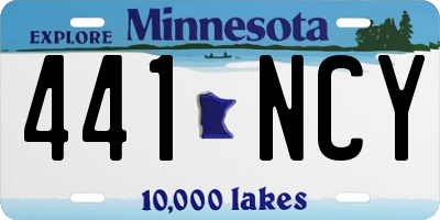 MN license plate 441NCY