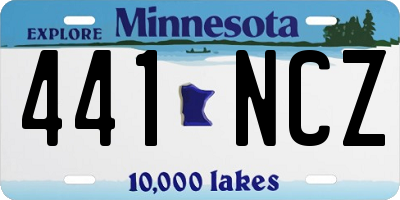 MN license plate 441NCZ