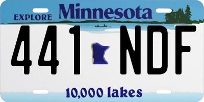 MN license plate 441NDF