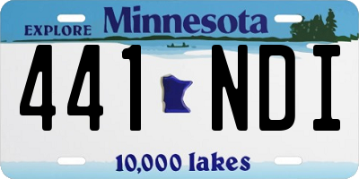 MN license plate 441NDI