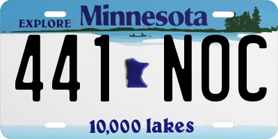 MN license plate 441NOC