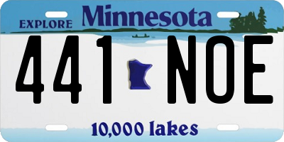 MN license plate 441NOE