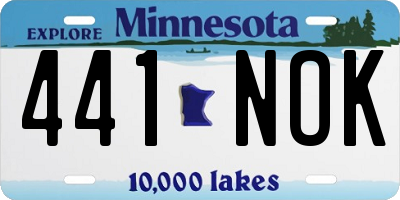 MN license plate 441NOK