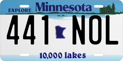 MN license plate 441NOL
