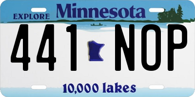 MN license plate 441NOP