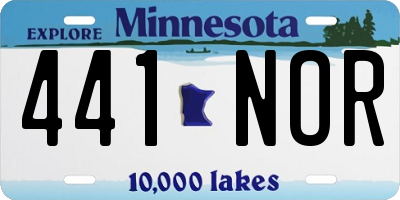 MN license plate 441NOR