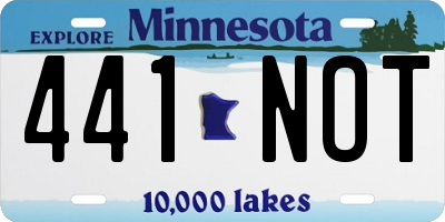 MN license plate 441NOT