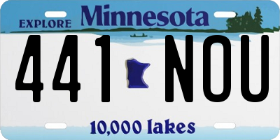 MN license plate 441NOU