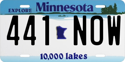 MN license plate 441NOW