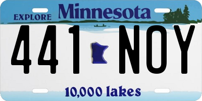 MN license plate 441NOY