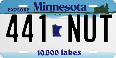 MN license plate 441NUT