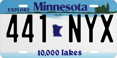 MN license plate 441NYX