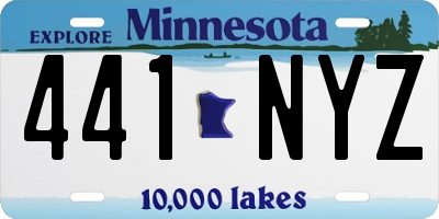 MN license plate 441NYZ