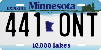 MN license plate 441ONT