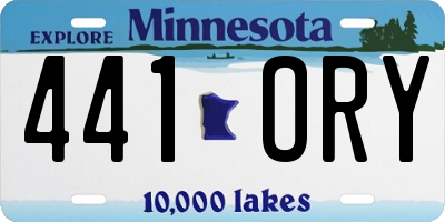 MN license plate 441ORY