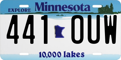 MN license plate 441OUW