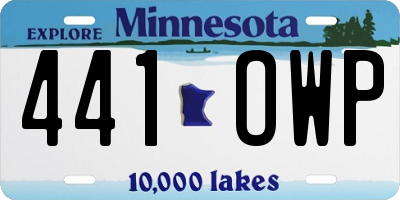 MN license plate 441OWP