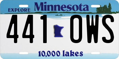 MN license plate 441OWS