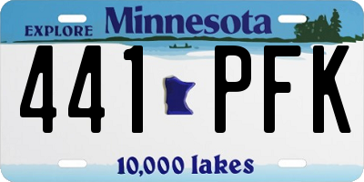 MN license plate 441PFK