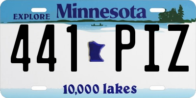 MN license plate 441PIZ