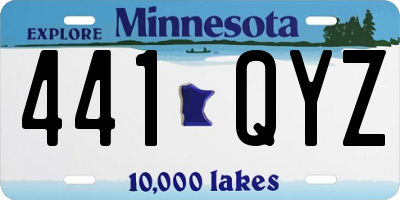 MN license plate 441QYZ