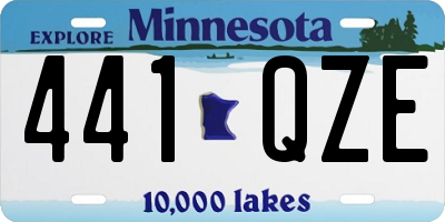 MN license plate 441QZE