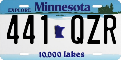 MN license plate 441QZR