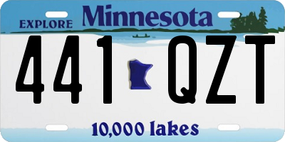 MN license plate 441QZT