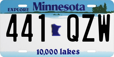 MN license plate 441QZW