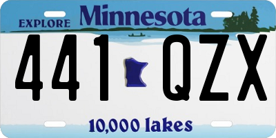MN license plate 441QZX