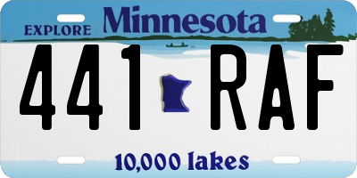 MN license plate 441RAF