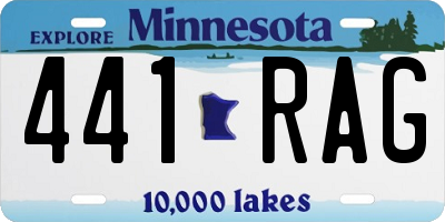 MN license plate 441RAG