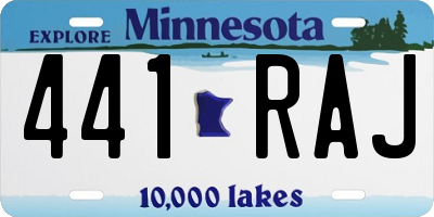 MN license plate 441RAJ