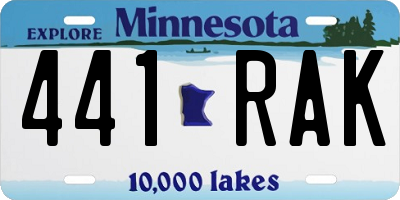 MN license plate 441RAK