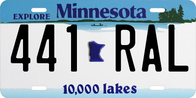 MN license plate 441RAL