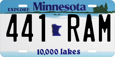 MN license plate 441RAM